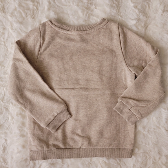 H&M Girl Cream Long Sleeve Rudolph Reindeer Sweatshirt Size 2-4Y - Picture 2 of 4